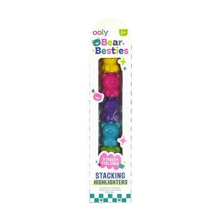 Auswechselbare Marker Bear Besties - Satz von 5 Neonfarben - Bear Besties