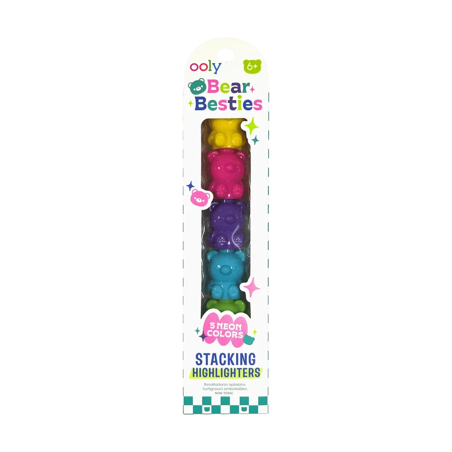 Auswechselbare Marker Bear Besties - Satz von 5 Neonfarben - Bear Besties