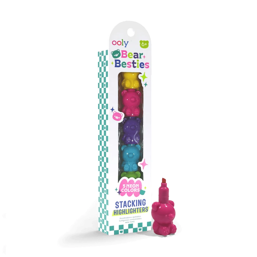 Auswechselbare Marker Bear Besties - Satz von 5 Neonfarben - Bear Besties