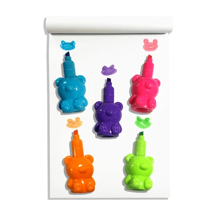 Auswechselbare Marker Bear Besties - Satz von 5 Neonfarben - Bear Besties