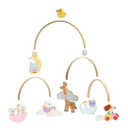 Wooden mobile decoration, animals