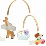 Wooden mobile decoration, animals