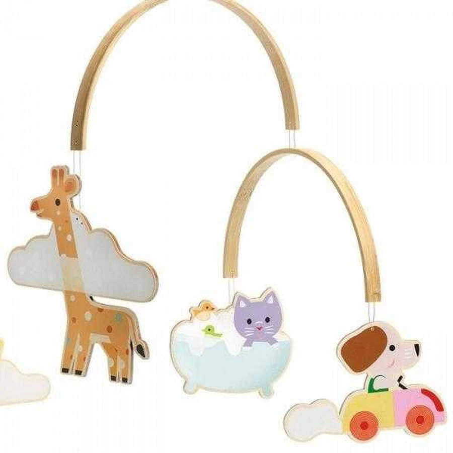 Wooden mobile decoration, animals