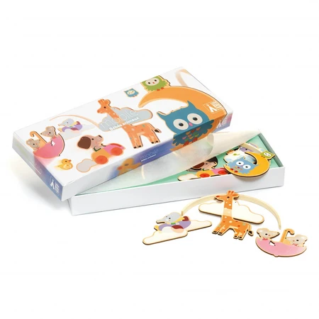 Wooden mobile decoration, animals