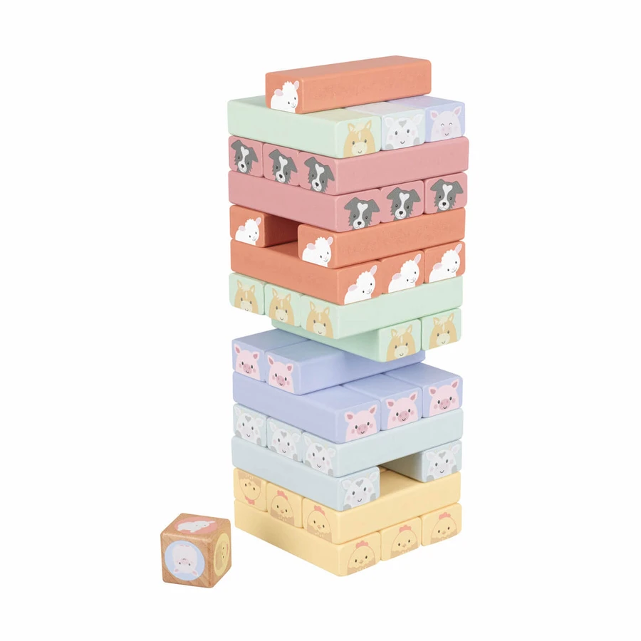 Unstable tower with farm animals, Orange Tree Toys