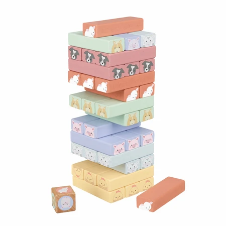 Unstable tower with farm animals, Orange Tree Toys