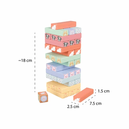 Unstable tower with farm animals, Orange Tree Toys