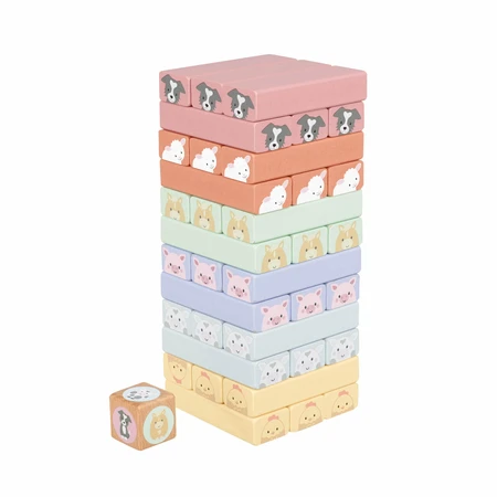 Unstable tower with farm animals, Orange Tree Toys