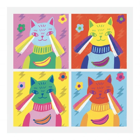 Inspiriert von Andy Warhol, Djeco-Collage