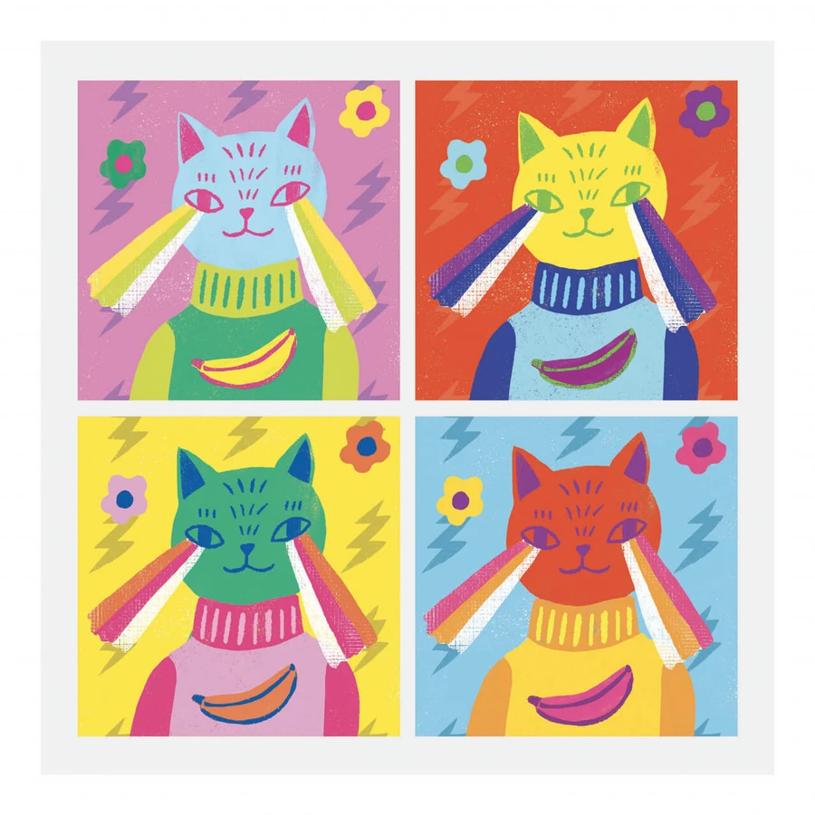 Inspiriert von Andy Warhol, Djeco-Collage