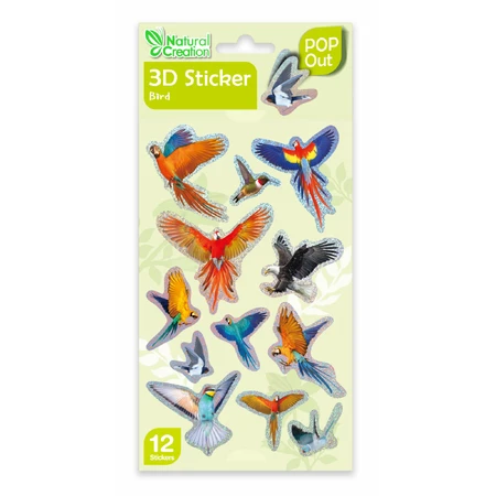 Stickers 3D - Oiseaux, collection Créations naturelles