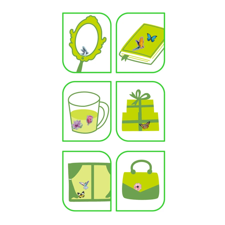 Stickers 3D - Oiseaux, collection Créations naturelles
