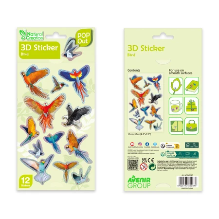 Stickers 3D - Oiseaux, collection Créations naturelles