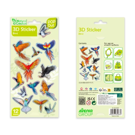 Stickers 3D - Oiseaux, collection Créations naturelles