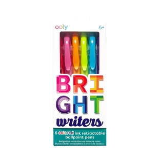 Juego de 6 bolígrafos de colores retráctiles Bright Writers