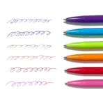 Juego de 6 bolígrafos de colores retráctiles Bright Writers