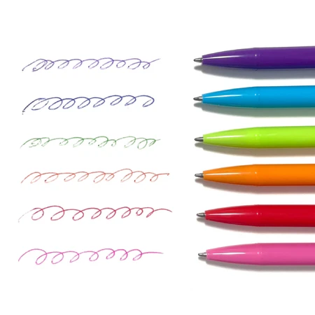 Juego de 6 bolígrafos de colores retráctiles Bright Writers
