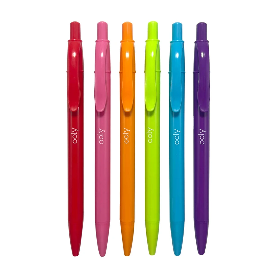 Juego de 6 bolígrafos de colores retráctiles Bright Writers