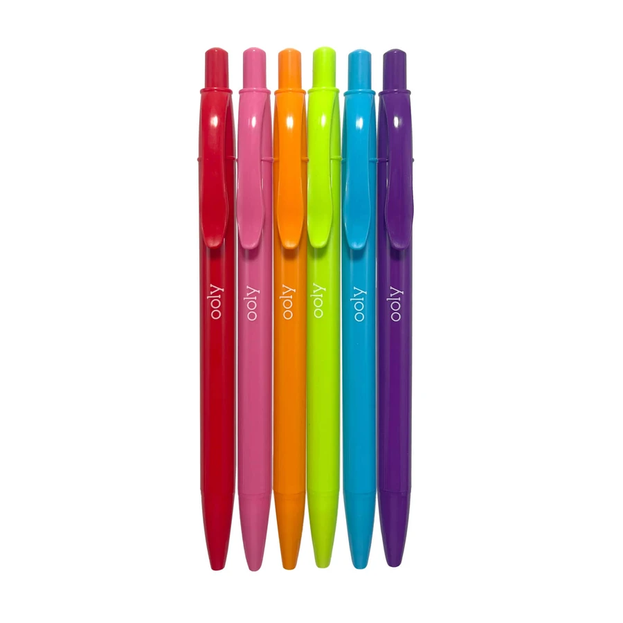 Juego de 6 bolígrafos de colores retráctiles Bright Writers