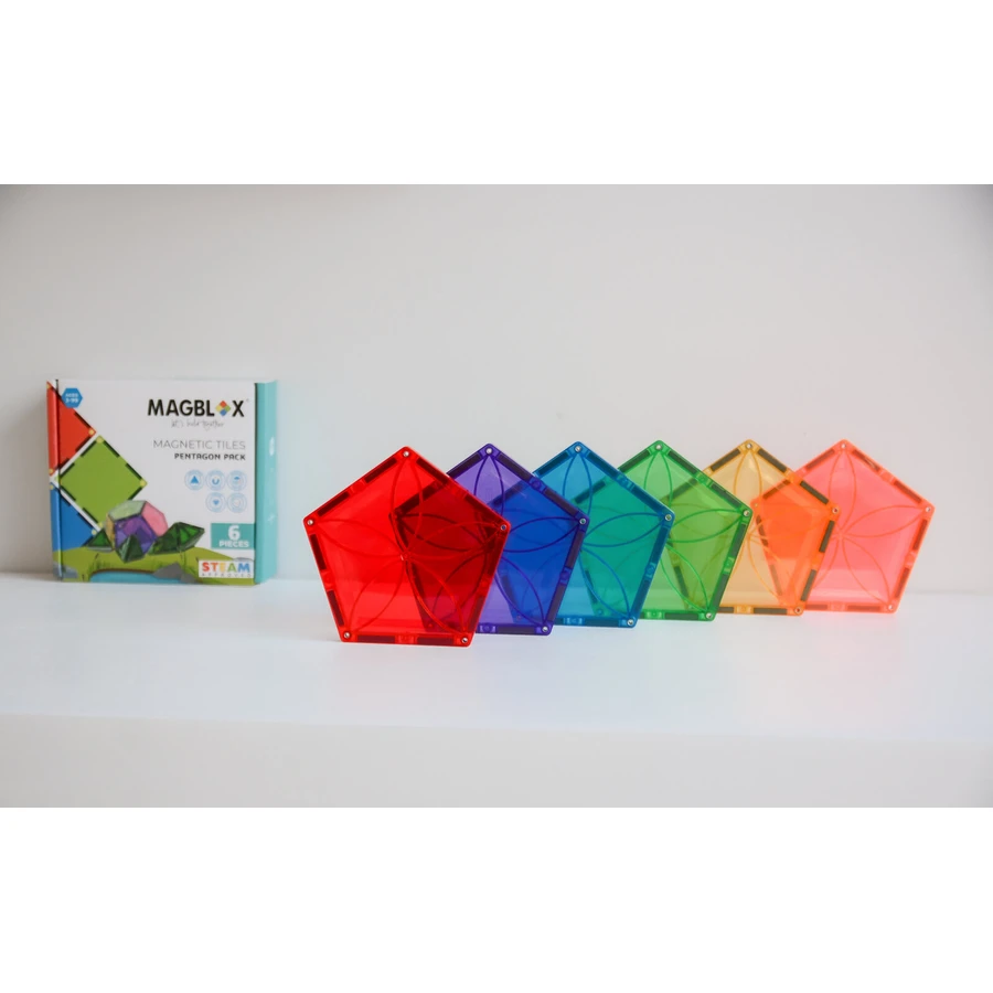 Magblox magnetic set - 6 magnetic pentagon pieces for construction