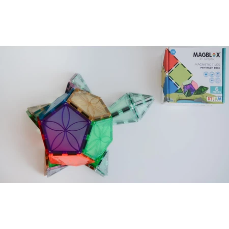Magblox magnetic set - 6 magnetic pentagon pieces for construction