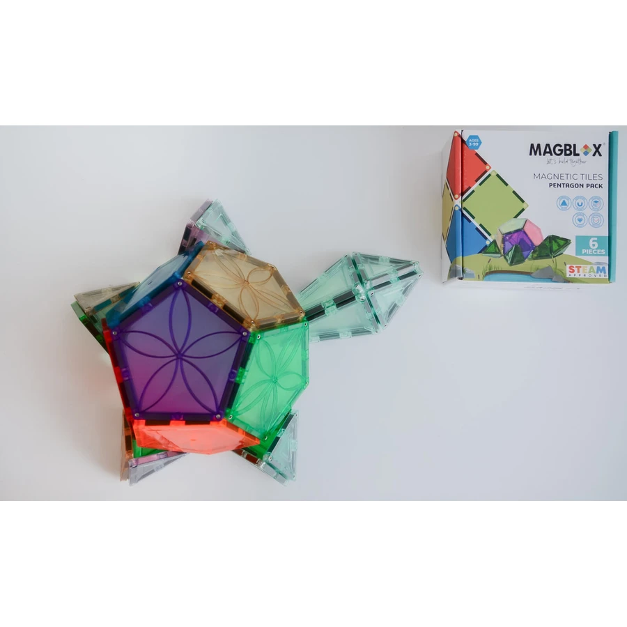 Magblox magnetic set - 6 magnetic pentagon pieces for construction
