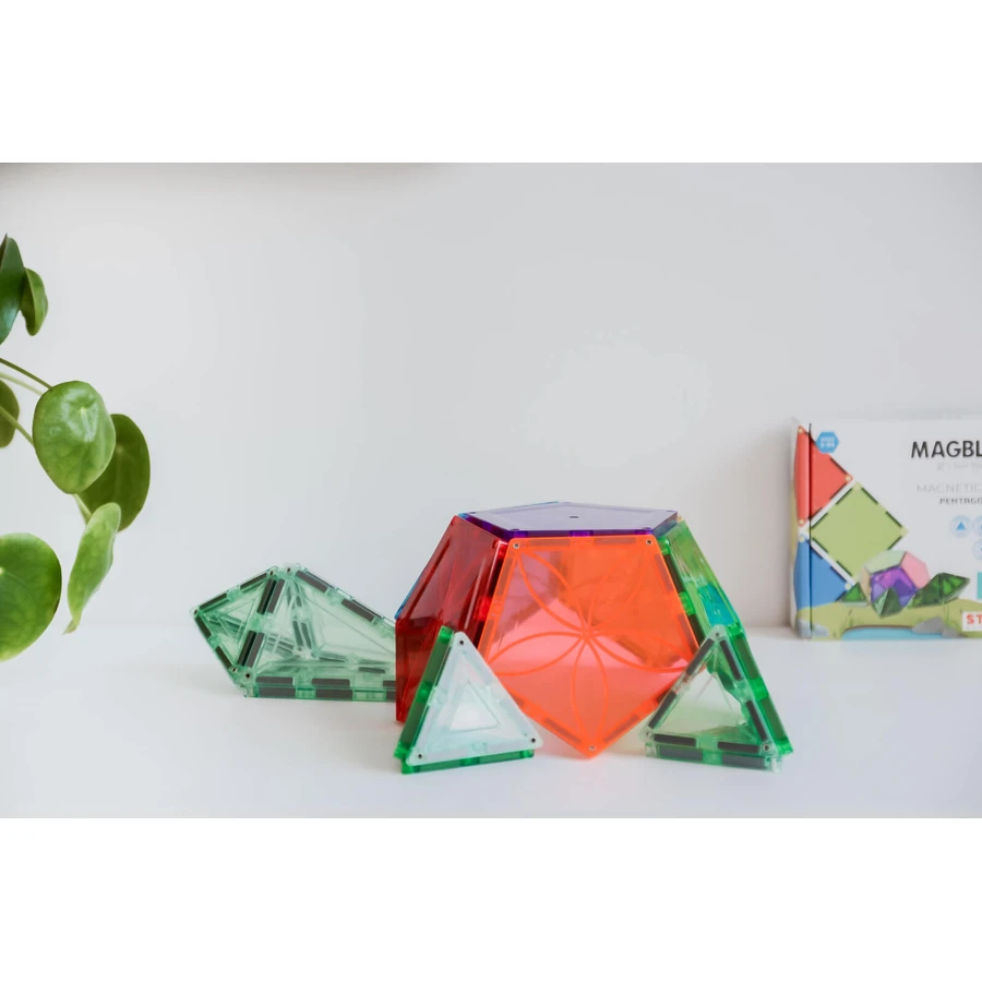 Magblox magnetic set - 6 magnetic pentagon pieces for construction