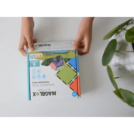 Magblox magnetic set - 6 magnetic pentagon pieces for construction