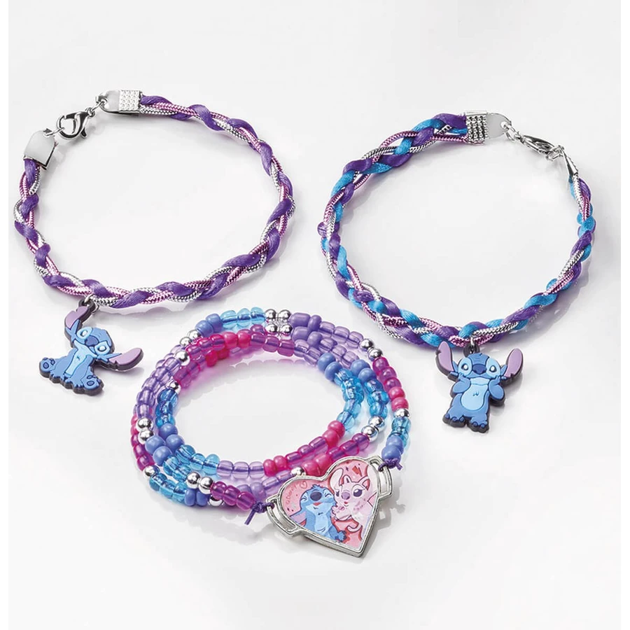 Set creativo DIY 2 en 1, Crea pulseras y figuritas de escayola, Disney Lilo y Stitch