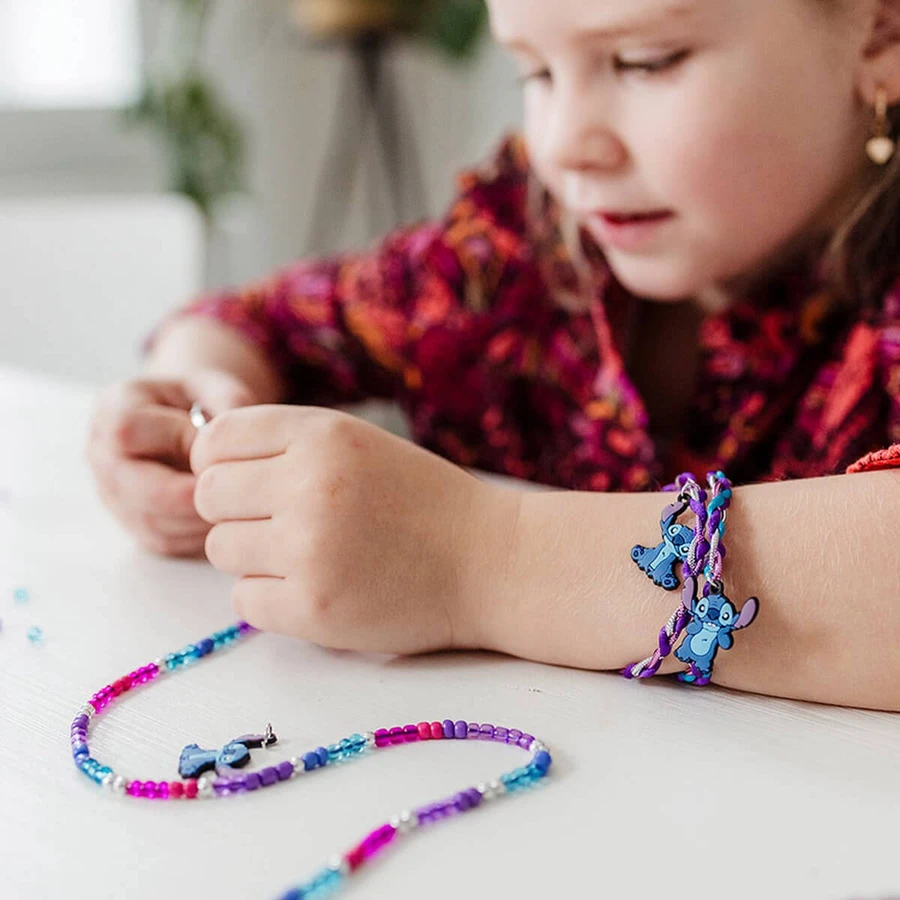 Set creativo DIY 2 en 1, Crea pulseras y figuritas de escayola, Disney Lilo y Stitch