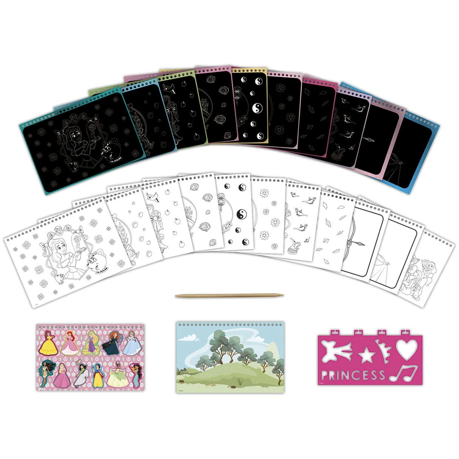 Creatieve Disney Prinses schraap- en kleurset