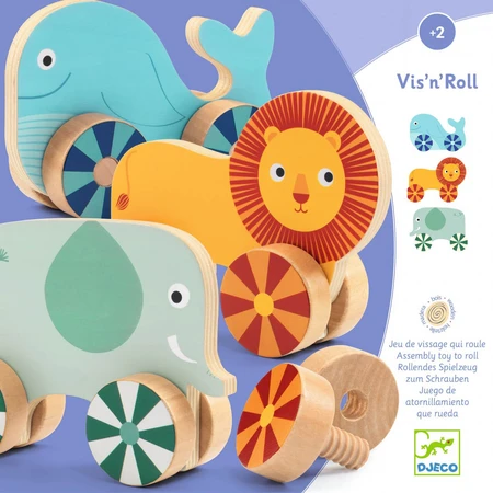 Animals with screw, Vis-n-roll Djeco