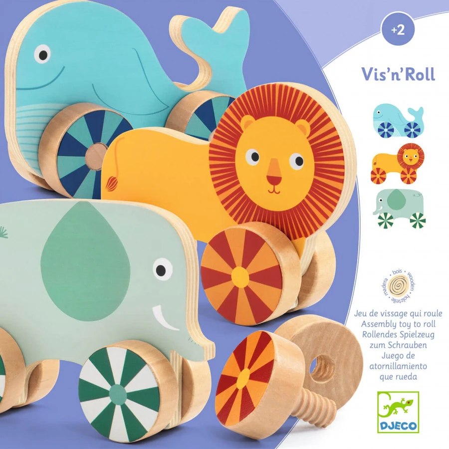 Animals with screw, Vis-n-roll Djeco