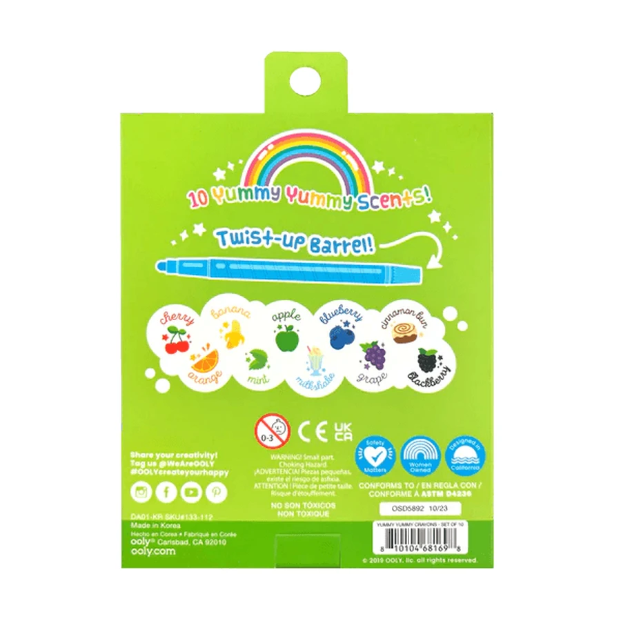 Lápices de colores perfumados - Yummy Yummy, set de 10