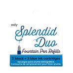 Recharges pour stylos Splendid - encre bleue et noire, lot de 6