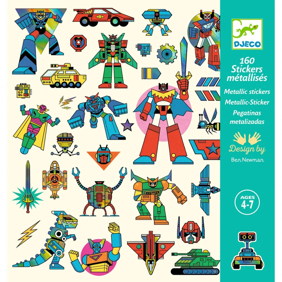 Djeco Roboti metal stickers