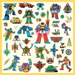 Djeco Roboti metal stickers