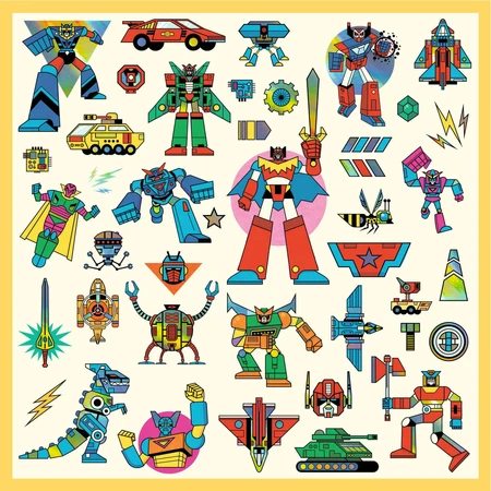 Djeco Roboti metal stickers