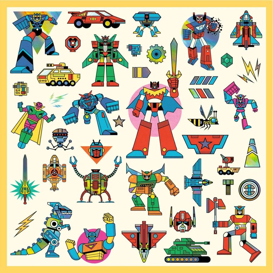 Djeco Roboti metal stickers