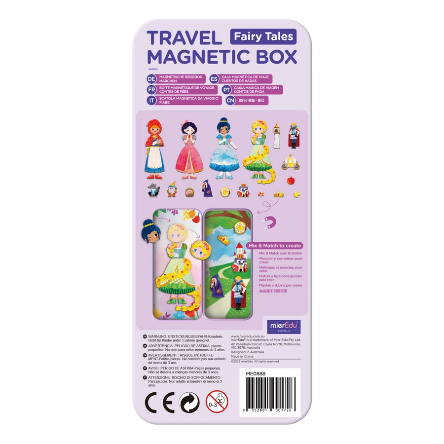 Magnetic jigsaw puzzle in metal box, matching and matching game - Stories