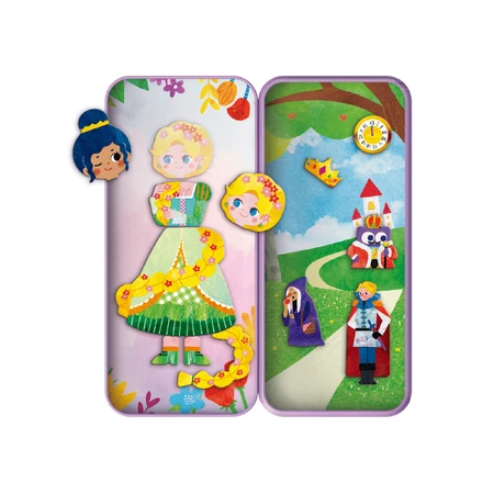 Magnetic jigsaw puzzle in metal box, matching and matching game - Stories
