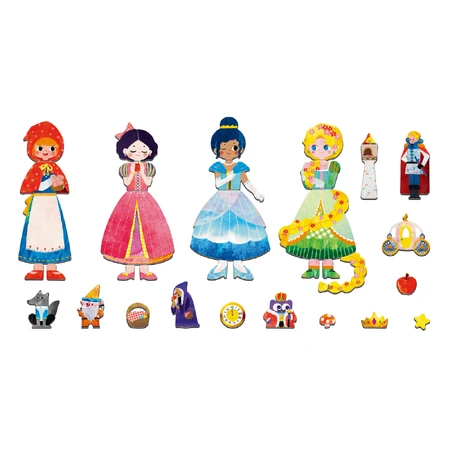 Magnetic jigsaw puzzle in metal box, matching and matching game - Stories