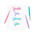 Intrekbare pennen met gel en glitter, Oh My Glitter!, set 4 kleuren
