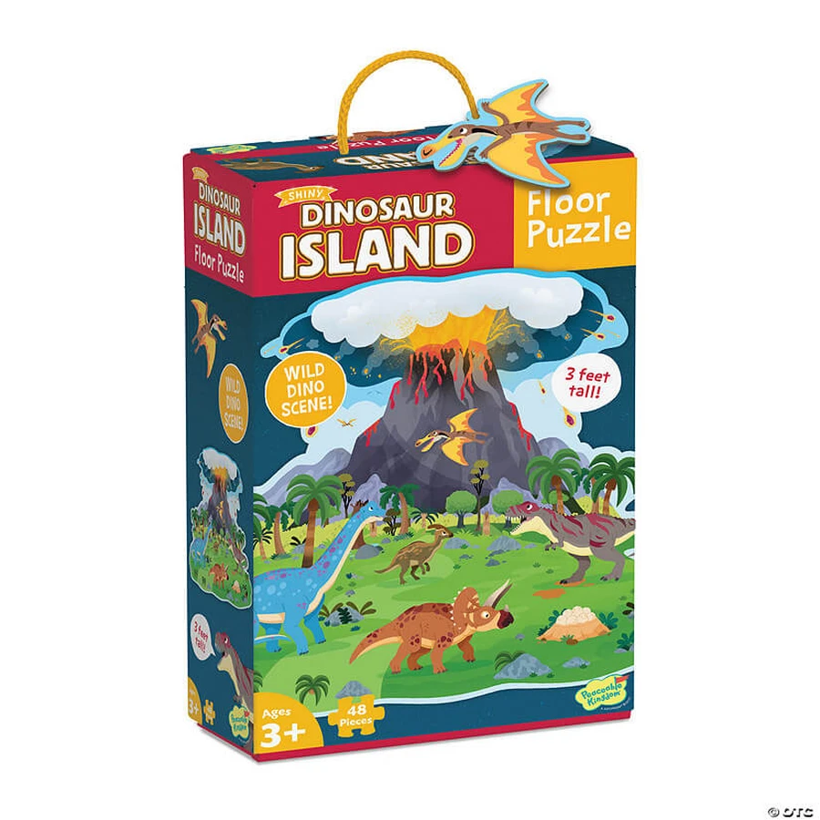 Puzzle de suelo de la isla de los dinosaurios, Puzzle de suelo de la isla de los dinosaurios, Reino apacible