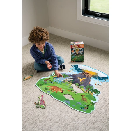 Puzzle de suelo de la isla de los dinosaurios, Puzzle de suelo de la isla de los dinosaurios, Reino apacible