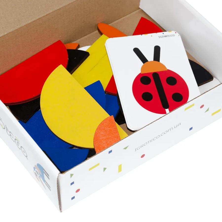 Geometric wooden blocks, 30 pieces