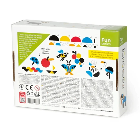 Geometric wooden blocks, 30 pieces