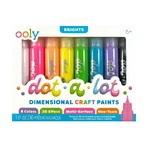 3D-Farbe für Punkttechnik - Dot-a-Lot, Set mit 8 Farben Brights