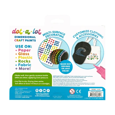 3D-Farbe für Punkttechnik - Dot-a-Lot, Set mit 8 Farben Brights