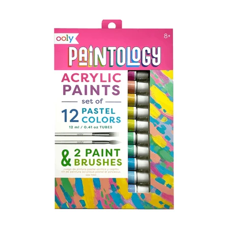 Estuche de pintura acrílica Paintology, 12 colores pastel y 2 pinceles